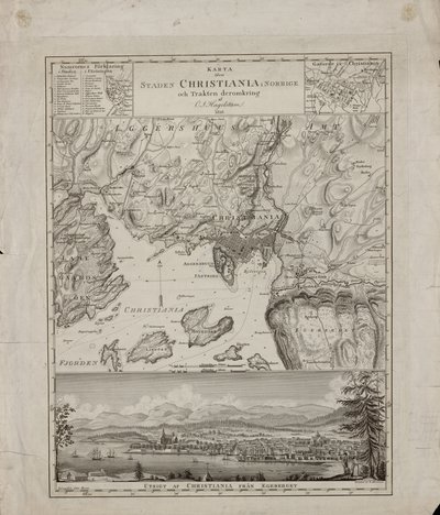 Map of the City of Christiania in Norway and Surroundings by Hagelstam